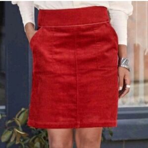 Sundance Perfect Day Orange Red Rust Corduroy Skirt Sz Medium WS24